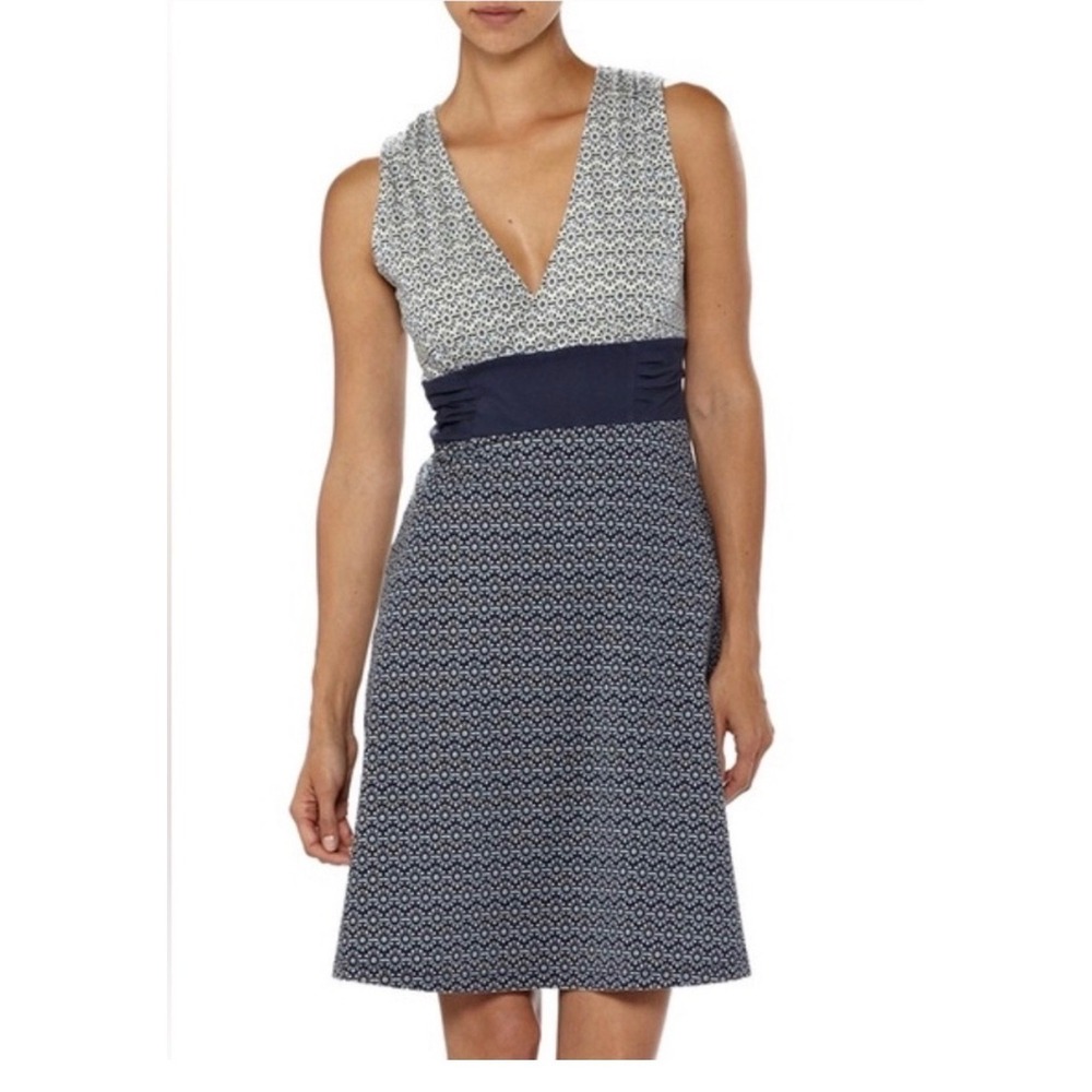 Patagonia Womens Blue Medallion Print Organic Cotton Empire Waist Dress Large